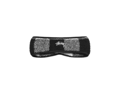 Stussy PLAID POLAR FLEECE HEADBAND "Black"