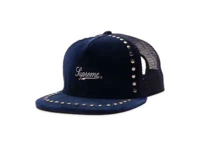 Supreme Studded Velvet Mesh Back 5-Panel "Navy"