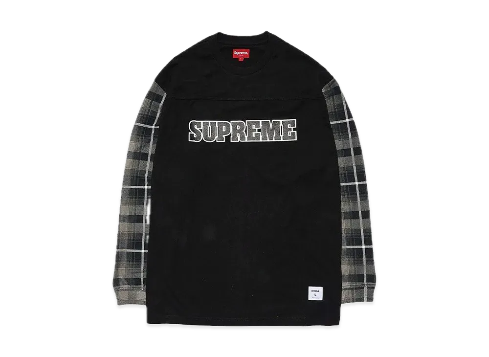 Supreme Plaid Sleeve L/S Top "Black"
