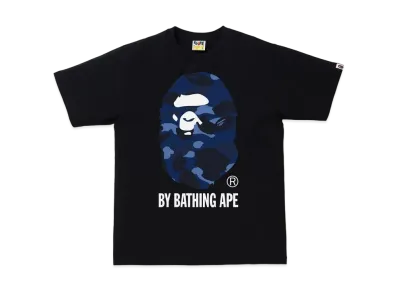 A BATHING APE COLOR CAMO BY BATHING APE TEE "Black/Navy"