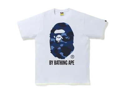 A BATHING APE COLOR CAMO BY BATHING APE TEE "White/Navy"