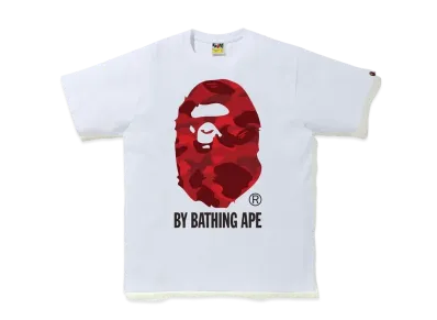 A BATHING APE COLOR CAMO BY BATHING APE TEE "White/Red"