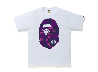 A BATHING APE COLOR CAMO BIG APE HEAD TEE "White/Purple"