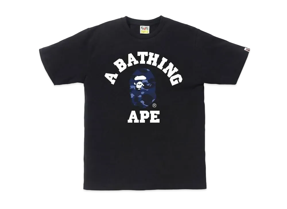 アベイシングエイプ カラー カモ カレッジ Tシャツ "ブラック/ネイビー"