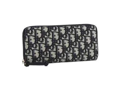Dior Round Fastener Trotter Wallet "navy"