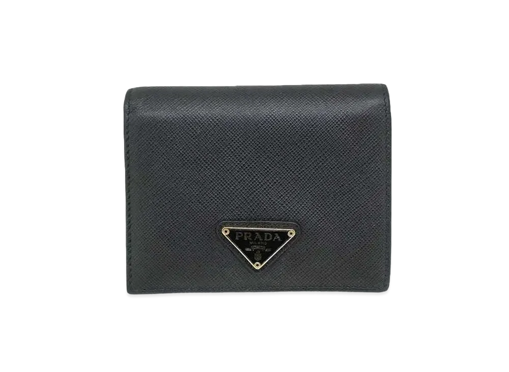 PRADA Saffiano Leather Wallet "Black"