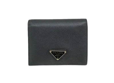 PRADA Saffiano Leather Wallet "Black"
