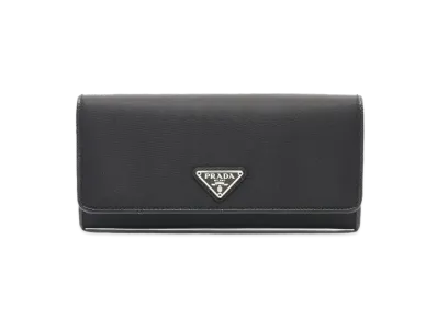 PRADA Tessuto Nylon Flap Wallet "Black"