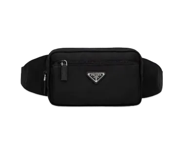 PRADA Nylon and Saffiano Leather Belt Bag "Black"
