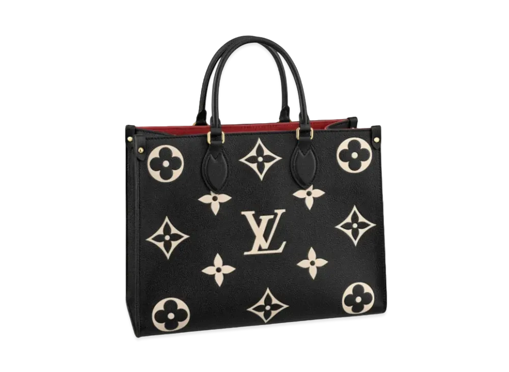 Louis Vuitton OnTheGo GM Bicolor Monogram Empreinte Leather "Noir/Beige"