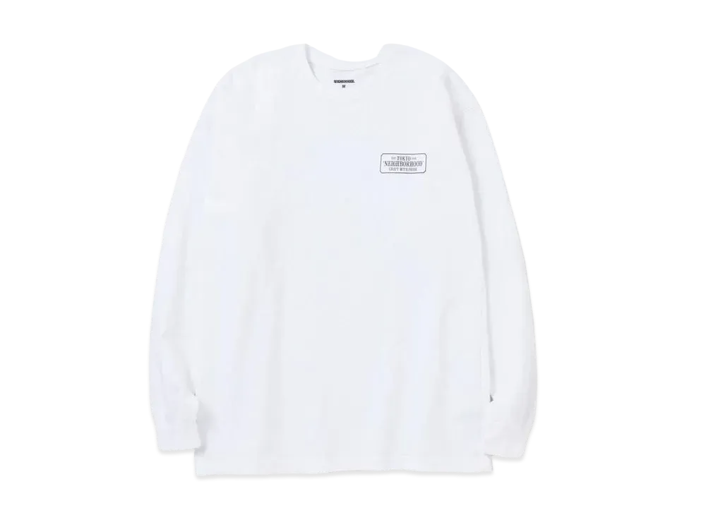 NEIGHBORHOOD BAR & SHIELD / C-TEE . LS "White"