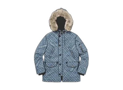 Supreme / Louis Vuitton Jacquard Denim N-3B Parka "Blue"
