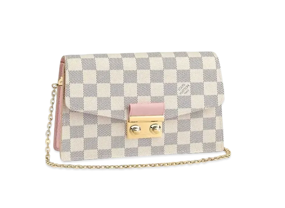 Louis Vuitton Damier Azur Portefeuille Croisette Chain Wallet