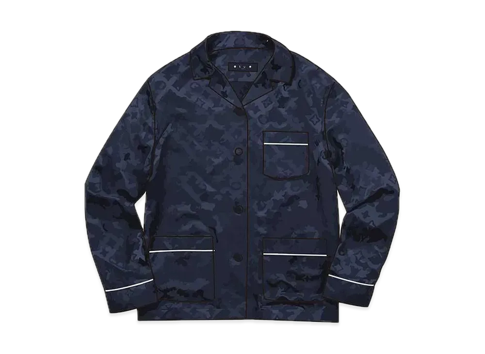 Supreme / Louis Vuitton Jacquard Silk Pajama Shirt "Navy"
