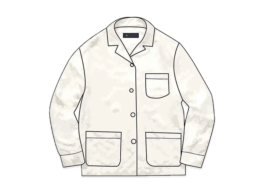 Supreme / Louis Vuitton Jacquard Silk Pajama Shirt "White"