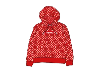 Supreme / Louis Vuitton Box Logo Hooded Sweatshirt "Red"