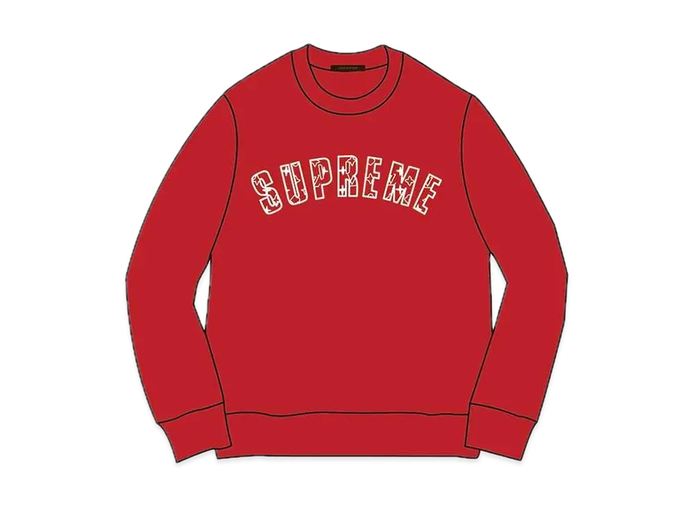 Supreme / Louis Vuitton Arc Logo Crewneck "Red"