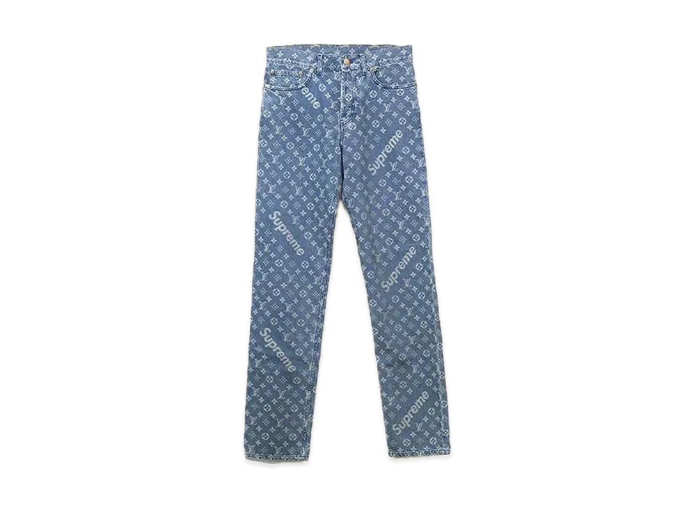 Supreme / Louis Vuitton Jacquard Denim 5-Pocket Jean "Blue"