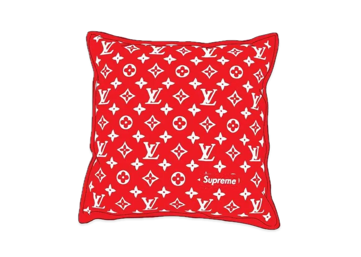 Supreme / Louis Vuitton Monogram Pillow "Red"