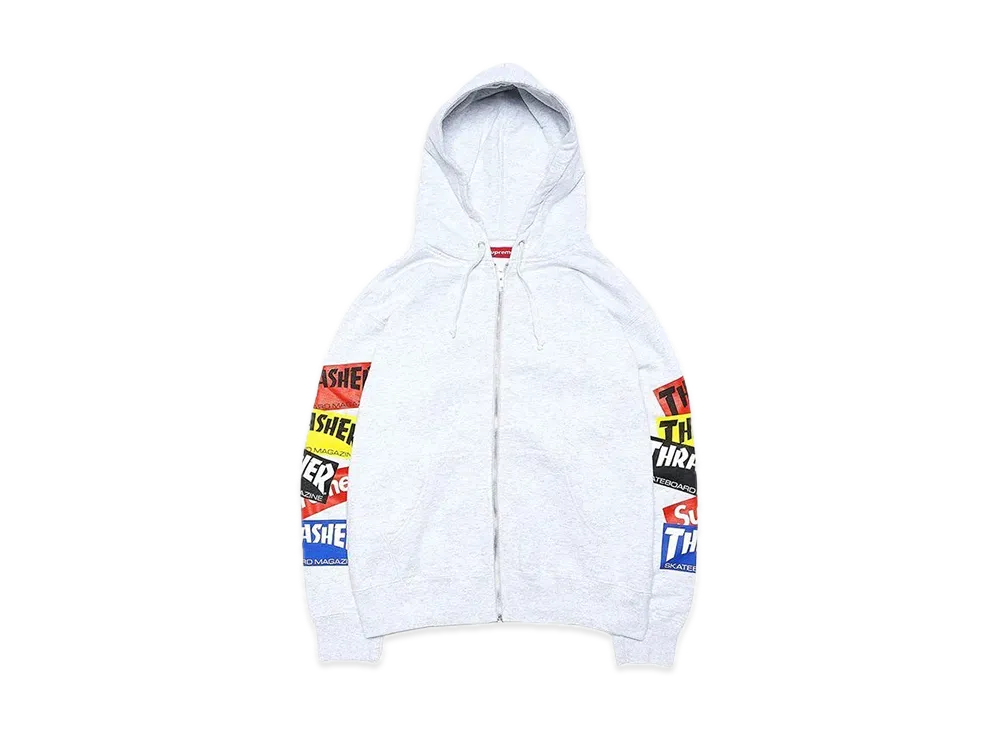 Supreme / Thrasher® Multi Logo Zip Up Hooded Sweatshirt "Ash Grey"