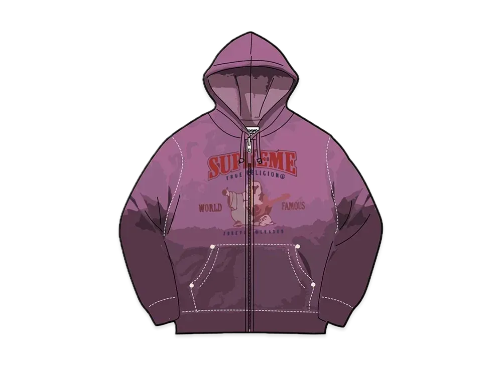 Supreme / True Religion® Zip Up Hooded Sweatshirt "Purple"