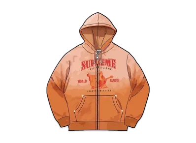 Supreme / True Religion® Zip Up Hooded Sweatshirt "Orange"
