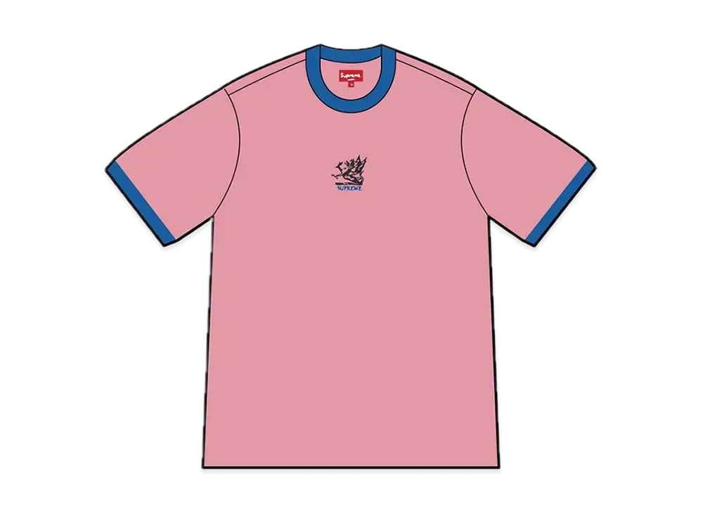 Supreme Dragon Ringer Tee "Rose"