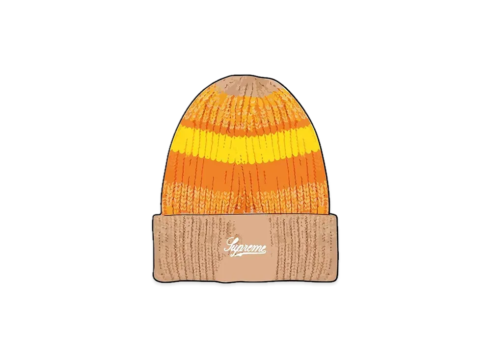 Supreme Mixed Stripe Beanie "Tan"