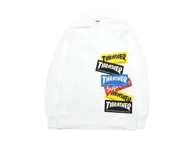 Supreme / Thrasher® Multi Logo L/S Tee "White"