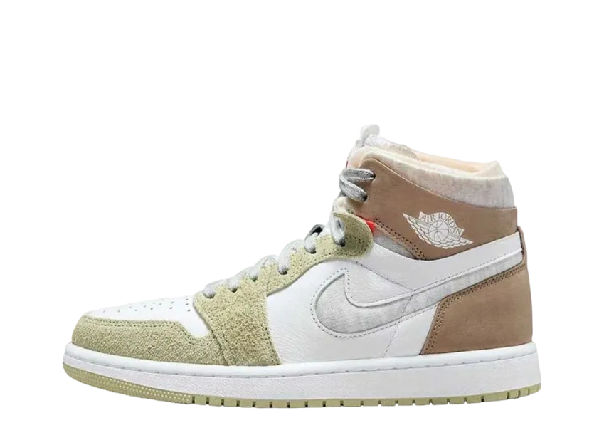 ナイキ ウィメンズ エアジョーダン1 ハイ ズーム エア コンフォート "オリーブオーラ"