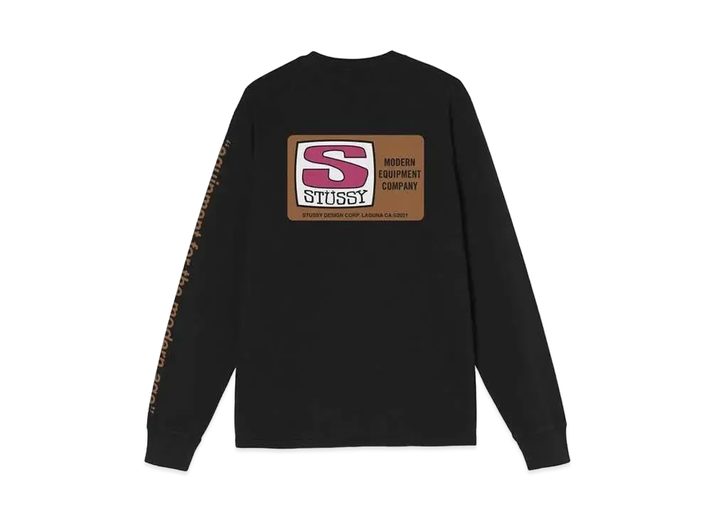 Stussy EQUIPMENT COMPANY PIGMENT DYED LS "Black"