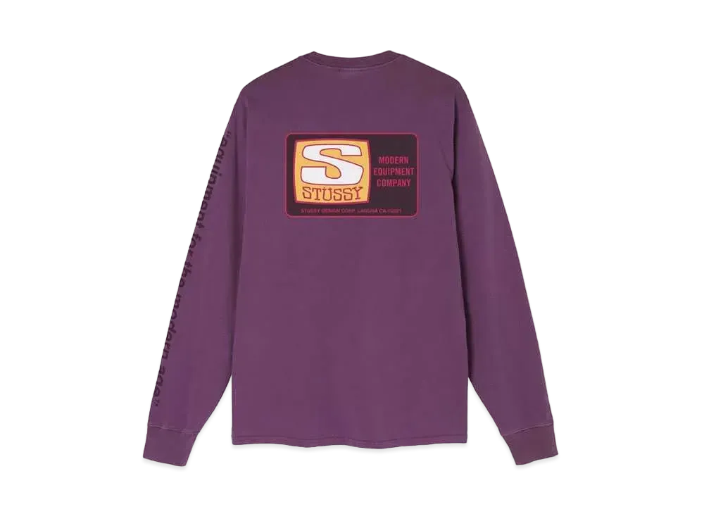 Stussy EQUIPMENT COMPANY PIGMENT DYED LS "Purple"
