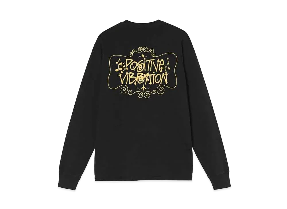 ステューシー ポジティブ バイブレーション ピグモン ダイ エルエス Tシャツ "ブラック"