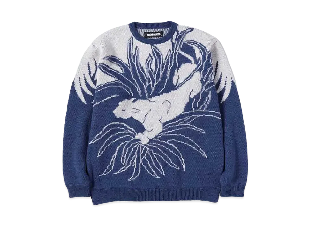 NEIGHBORHOOD JACQUARD / AW-KNIT . LS "Blue"