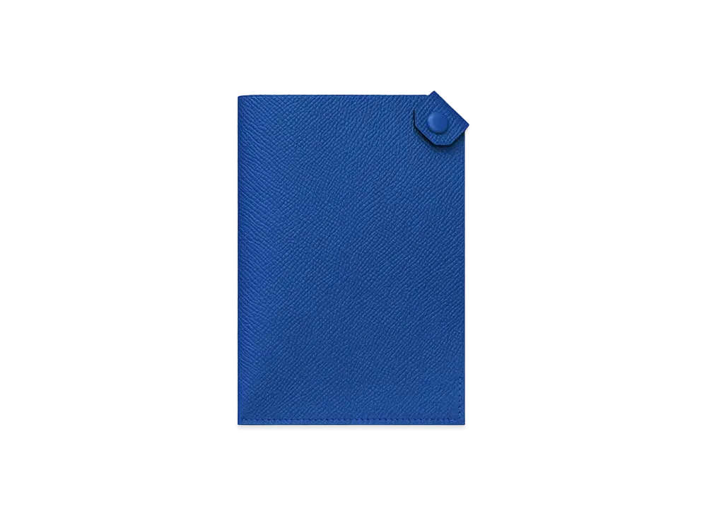 Hermes Tarmac Passport Holder "Blue Royal"