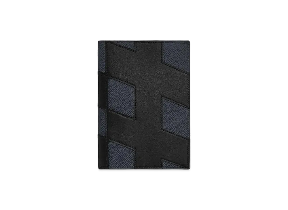 Hermes H-Tag Passport Holder "Black/Blue Indigo"