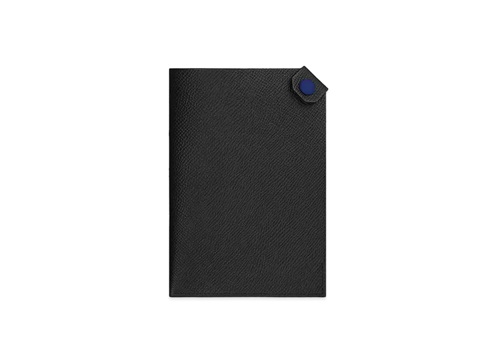 Hermes Tarmac Dot Passport Holder "Black/Blue Saphire"