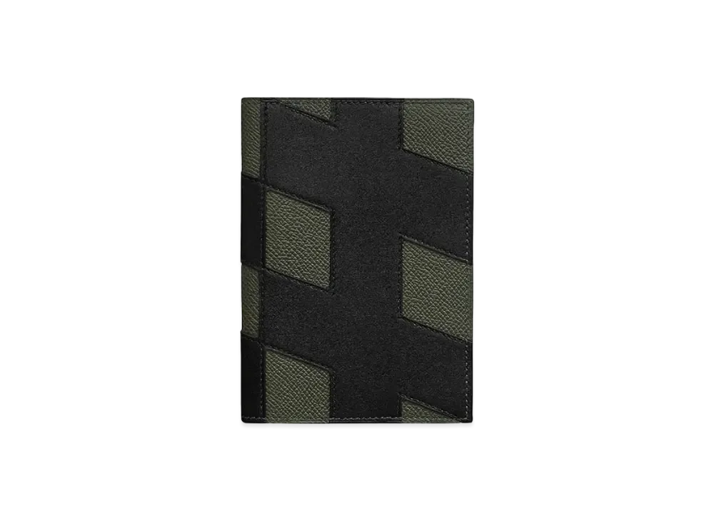 Hermes H-Tag Passport Holder "Black/Vert-De-Gris"