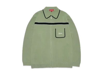 Supreme Chest Stripe Zip Up Cardigan "Olive"
