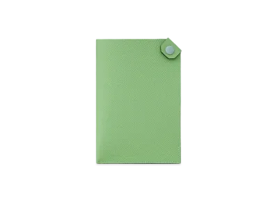 Hermes Tarmac Dot Passport Holder "Vert Criquet/Blue Brume"