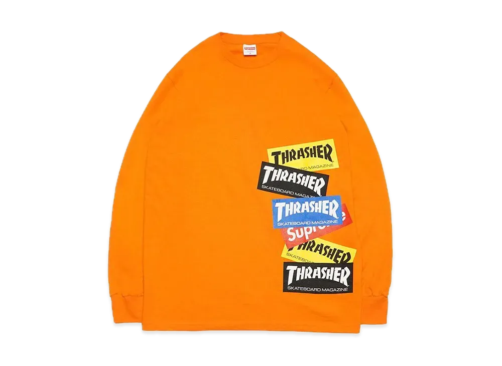 Supreme / Thrasher® Multi Logo L/S Tee "Orange"