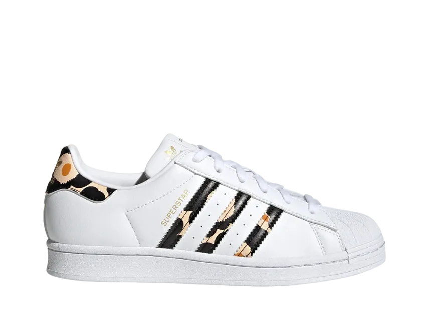 マリメッコ × アディダス ウィメンズ スーパースター "ホワイト/コアブラック/ゴールドメタリック"
