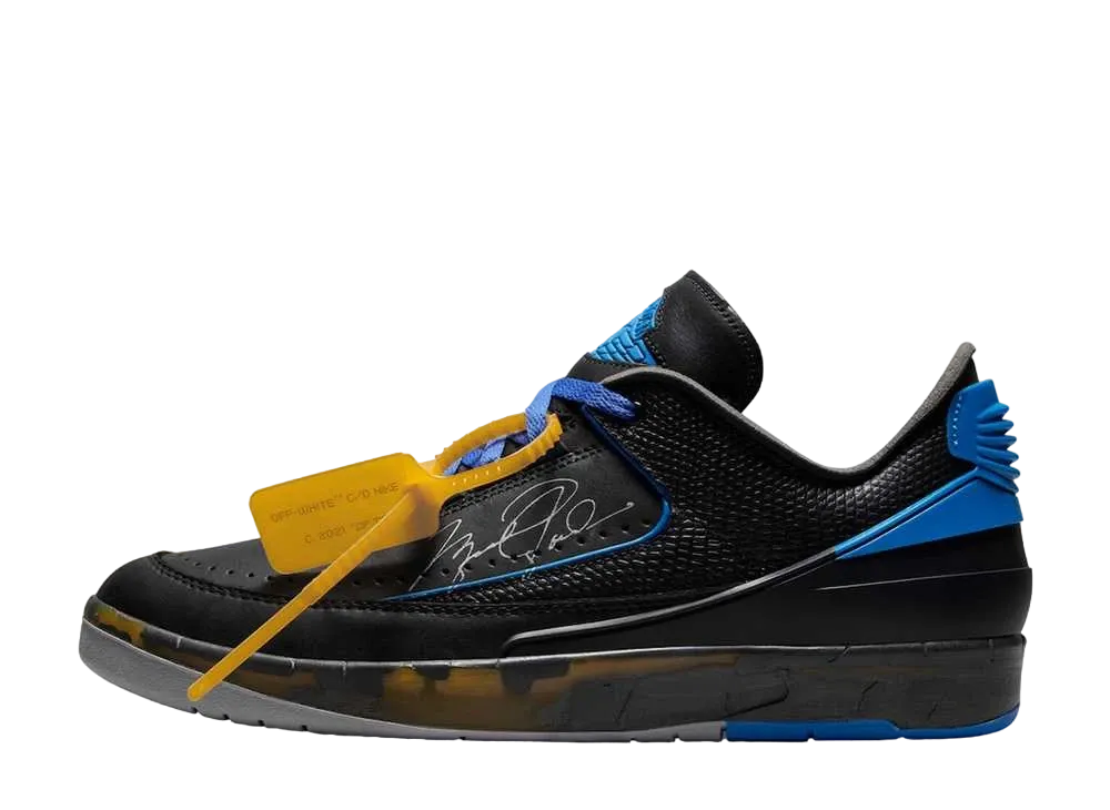 Off-White × Nike Air Jordan 2 Low "Black and Varsity Royal"
