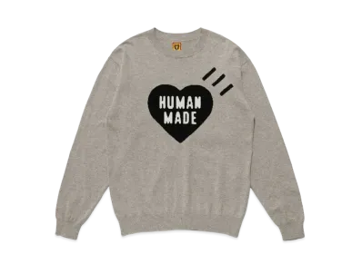 HUMAN MADE HEART KNIT L/S "Grey"