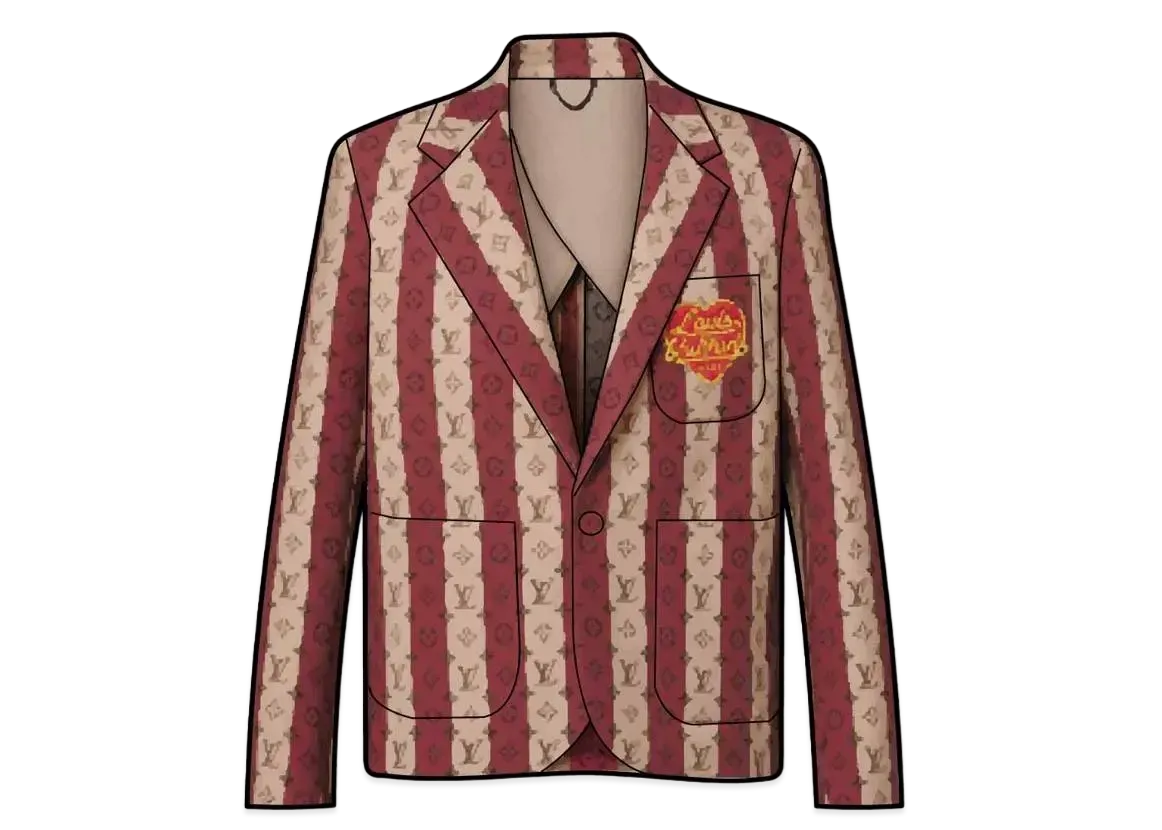 Louis Vuitton x NIGO® Monogram Trunkstripes Pocket Jacket Japan Only "Red"