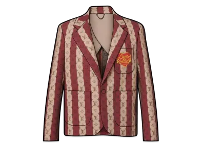 Louis Vuitton x NIGO® Monogram Trunkstripes Pocket Jacket Japan Only "Red"