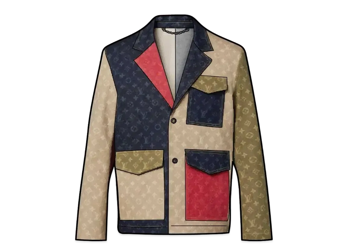 Louis Vuitton x NIGO MONOGRAM COLORBLOCK TAILRED DENIM JCKT "Multi"