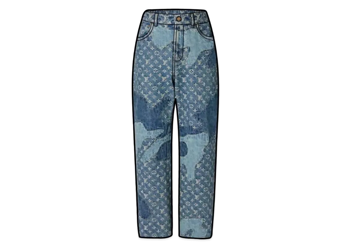 ルイヴィトン ニゴー モノグラム パッチワーク REG デニム "デニム"