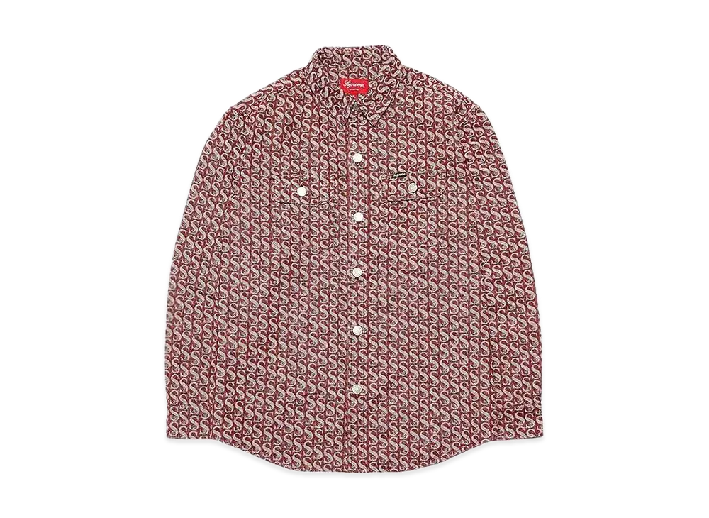 Supreme Monogram Denim Shirt "Red"