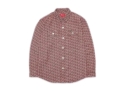 Supreme Monogram Denim Shirt "Red"